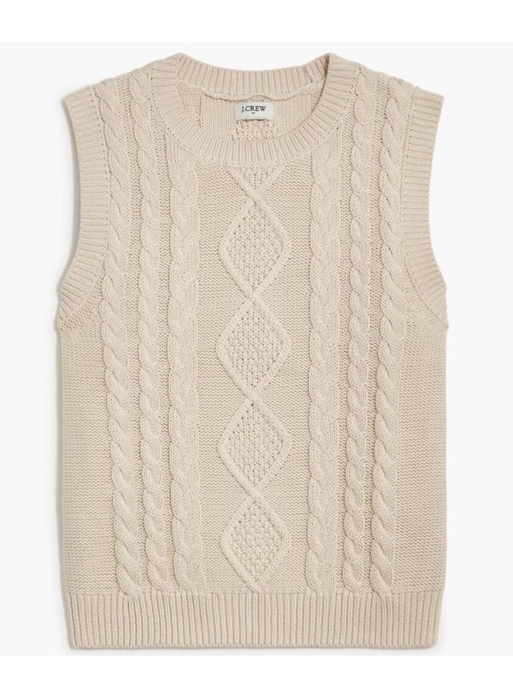 J. Crew Cream Cable-Knit Sweater Vest